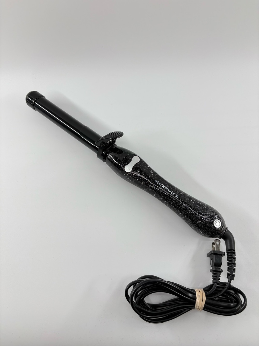Beachwaver B1 Rotating Curling Iron Black Glitter Auto Curl Wand 1” Loose Waves